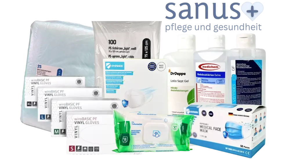 Pflegehilfsmittel der sanus+ Pflegebox